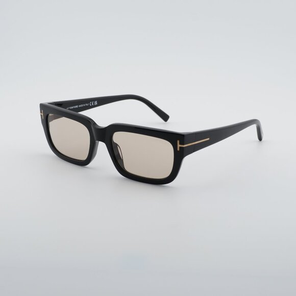 Tom Ford Ezra FT1075 01E Sunglasses Black Rectangle Frame, Photochromic Lenses main image 10